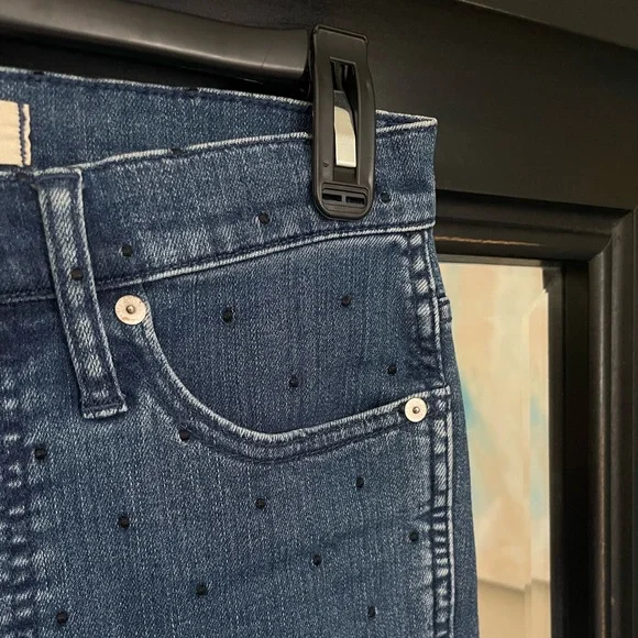 Madewell Slim Straight Navy Dot Edition Jeans Size 26 - Picture 6 of 12